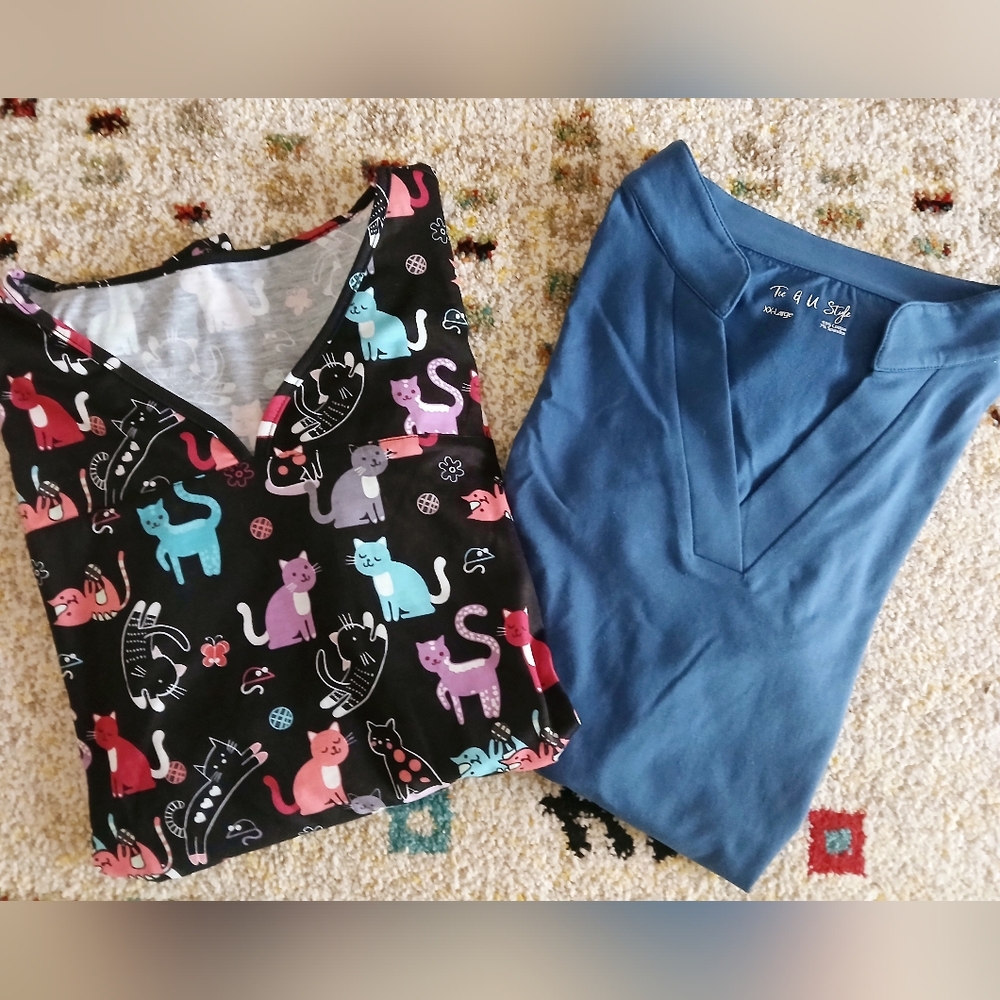 (2) NEW SCRUB TOPS XXL & XXXL NWOT *FINAL*